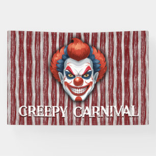 Creepy Clown Carnaval Halloween Spandoek