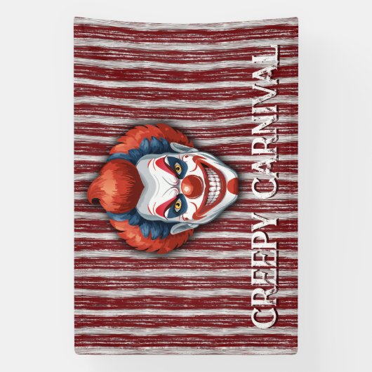 Creepy Clown Carnaval Halloween Spandoek (Verticaal)