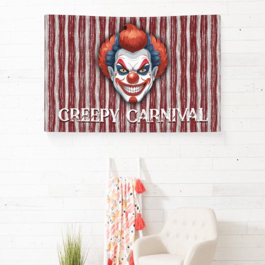 Creepy Clown Carnaval Halloween Spandoek (Insitu)
