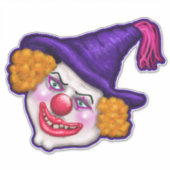 Creepy Clown Face for Halloween Fun by Cherie Sticker (Voorkant)