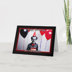 Creepy Clown - Gelukkige Verjaardag op Halloween Kaart
