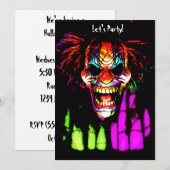Creepy Clown Halloween Invitations Kaart (Voorkant / Achterkant)