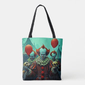 Creepy Clown Horror Scene Ontwerp Draagtas (Achterkant)