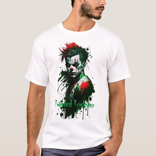 Creepy Clown Ink Splatter T-shirt (Voorkant)