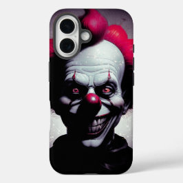 Creepy clown met glitter iPhone 16 hoesje