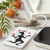 Creepy Clown Spelen met harten Sleutelhanger (Voorkant Rechts)