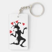 Creepy Clown Spelen met harten Sleutelhanger (achterkant)