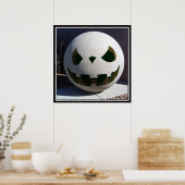 Creepy Concrete Carved Pumpkin Poster (Keuken)