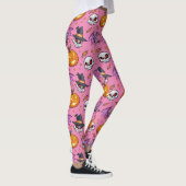 Creepy Cool Cartoon Halloween (roze) Leggings (Rechts)