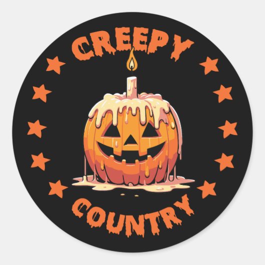 Creepy Country Candle Pumpkin Sticker (Voorkant)