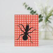Creepy Crawly Ants Plaid Tafelkleed Briefkaart (Staand voorkant)