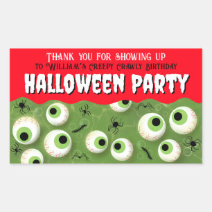 Creepy Crawly Halloween Witches Brew Party Rechthoekige Sticker