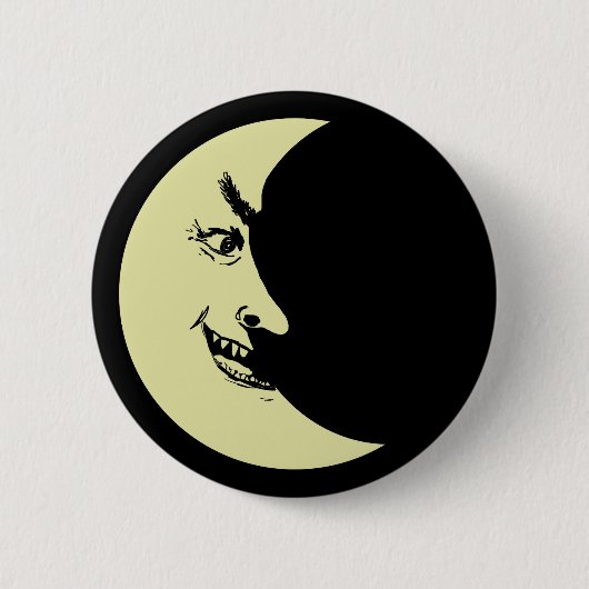Creepy crescent moon badge ronde button 5,7 cm (Voorkant)