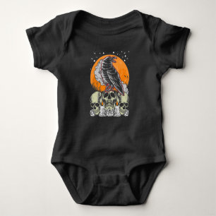 Creepy Crow Gothic Moon Witchy Bird Romper