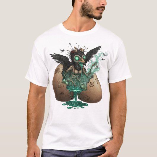 Creepy Crow Hatchling Art  T-shirt (Voorkant)
