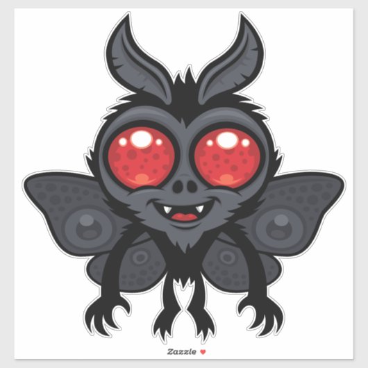Creepy Cute Cryptid Mothman Monster Sticker (Vel)