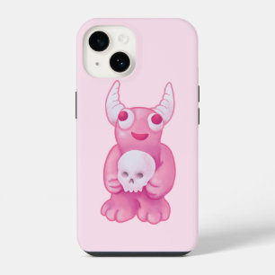 Creepy Cute Demon roze schedel Gothic Girl iPhone 14 Hoesje