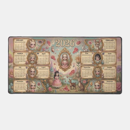 Creepy Cute Doll Fairytale Goth 2026 Calendar (Recto)