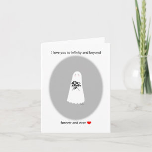 Creepy Cute Ghost Romantic Valentijn Jubileum Kaart