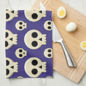 Creepy Cute Kawaii Gothic Skull Pattern Theedoek (Quarter Fold)