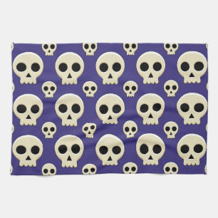 Creepy Cute Kawaii Gothic Skull Pattern Theedoek