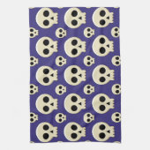 Creepy Cute Kawaii Gothic Skull Pattern Theedoek (Verticaal)