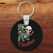 Creepy Cute Kawaii Skeleton Christmas Tree Skull B Sleutelhanger (Voorkant)