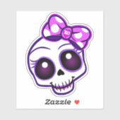 Creepy Cute Kawaii Skull Bumpersticker Sticker (Vel)