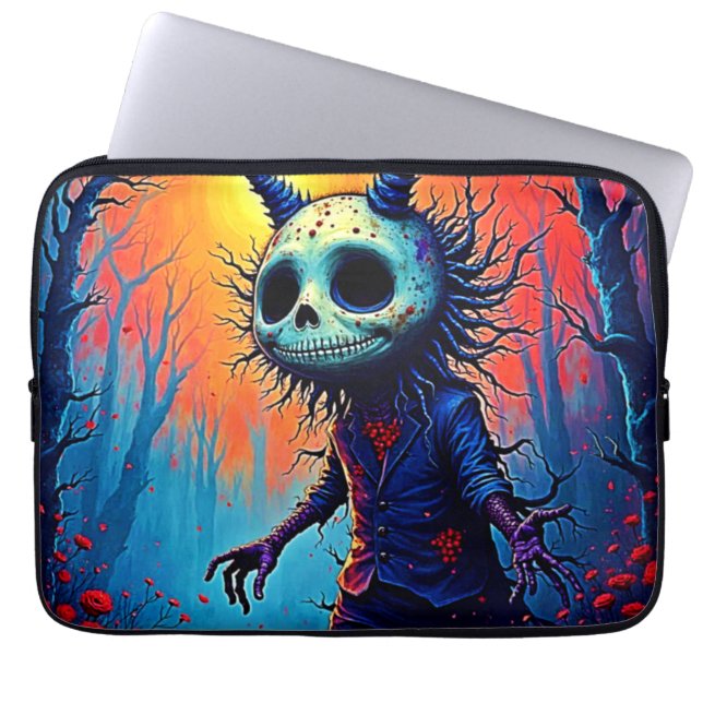 Creepy Demon beroemd gemaakt door Spooky Bossen De Laptop Sleeve (Voorkant)