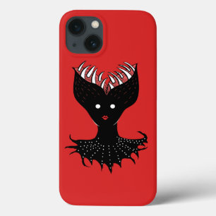 Creepy Demon Girl Dark Gothic Character met Teth iPhone 13 Hoesje