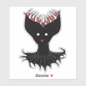 Creepy Demon Girl Dark Gothic Character met Teth Sticker (Vel)