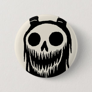 Creepy Demon Skull Ronde Button 5,7 Cm