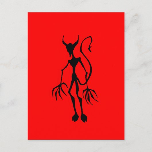 Creepy Devil Stick Figuur Briefkaart (Voorkant)