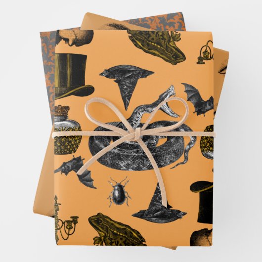 Creepy dingen, ogen en noodlottige patroonwikkelin inpakpapier vel (In situ)