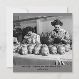 Creepy doll fabriekskaart voor hallowweed bedankkaart