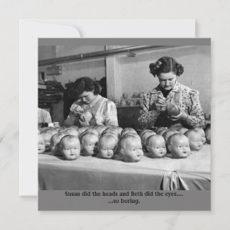 Creepy doll fabriekskaart voor hallowweed bedankkaart