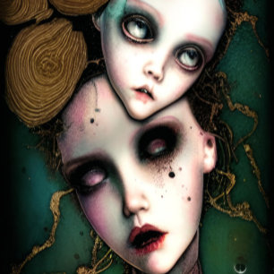 Creepy Doll Horror Art Kussen