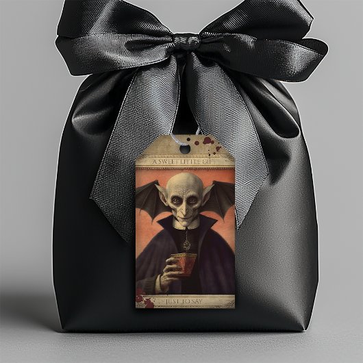 Creepy Dracula Halloween-gunst Cadeaulabel