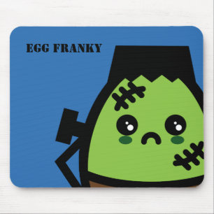 Creepy Egg Frankenstein Halloween   jouw namen toe Muismat