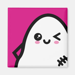 Creepy Egg Ghost - Halloween Magneet