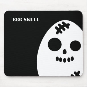 Creepy Egg Skull Halloween   Jouw namen toevoegen Muismat