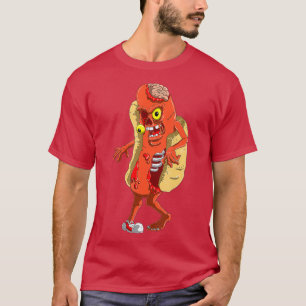 Creepy en Funny Zombie Hot Dog Halloween T-shirt