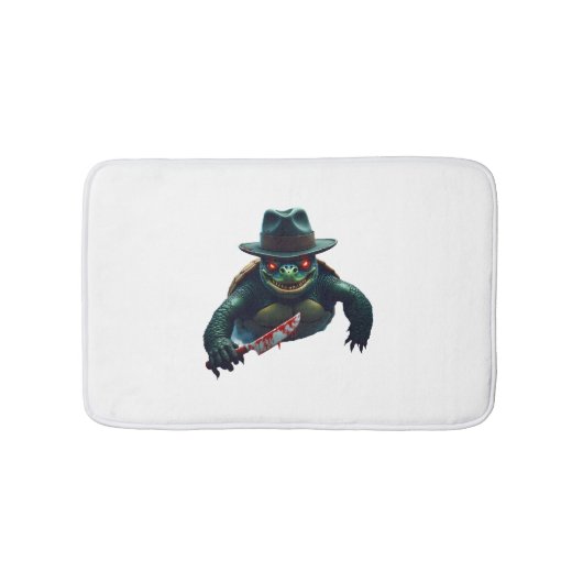 Creepy enge Halloween schildpad T-shirt Badmat (Voorkant)