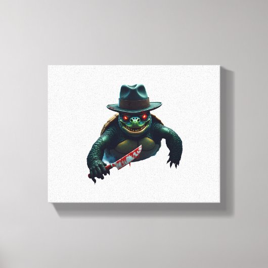 Creepy enge Halloween schildpad T-shirt Canvas Afdruk (Voorkant)