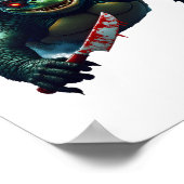 Creepy enge Halloween schildpad T-shirt Poster (Hoek)