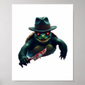 Creepy enge Halloween schildpad T-shirt Poster (Voorkant)