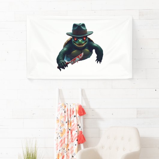 Creepy enge Halloween schildpad T-shirt Spandoek (Insitu)