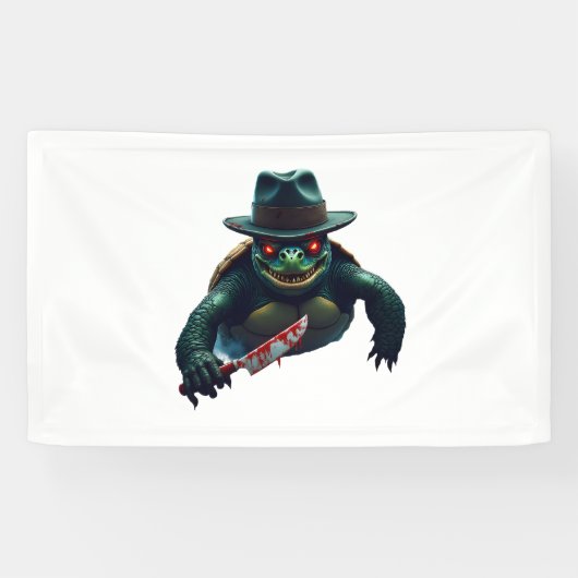 Creepy enge Halloween schildpad T-shirt Spandoek (Horizontaal)