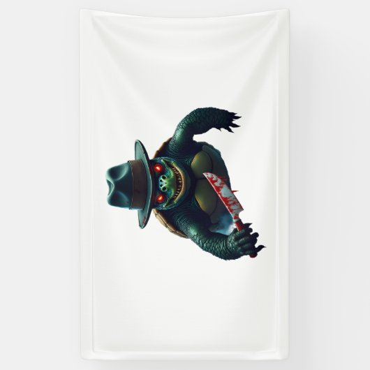 Creepy enge Halloween schildpad T-shirt Spandoek (Verticaal)