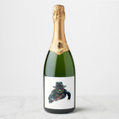 Creepy enge Halloween schildpad T-shirt Sparkling Wijnetiket (Voorkant)